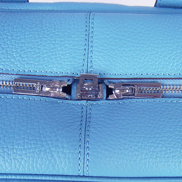 Best Replica Hermes Victoria Cowskin Leather Bag Light Blue H2802